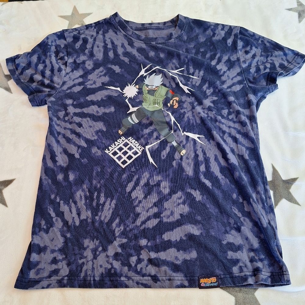 Mens Naruto Kakashi Hatake CultureFly Tie Dye Puffy Tag Medium T-Shirt‎ Anime